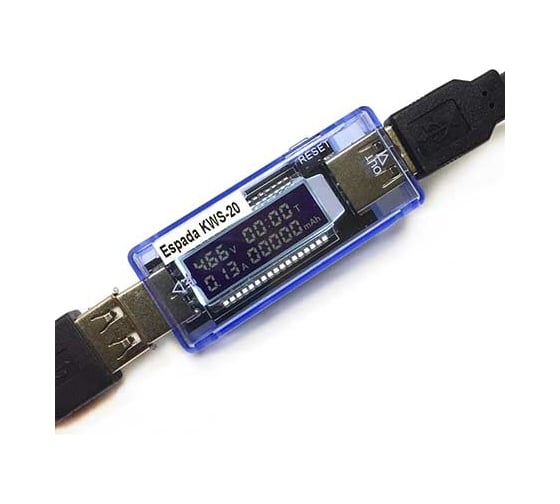 Цифровой тестер USB Espada KWS-V20, 4 параметра, (синий) 41421