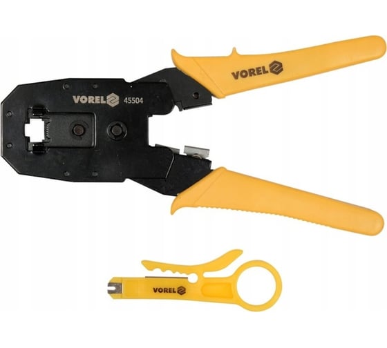 Кримпер VOREL для телефонных разъемов RJ45 RJ10 RJ11 45504
