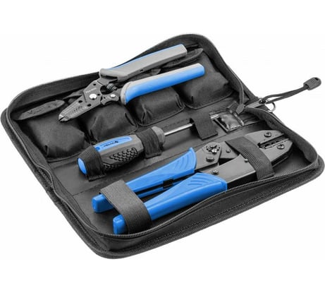 Набор клещей для обжима проводов HOEGERT TECHNIK со сменными матрицами, 6 шт. HT1P177