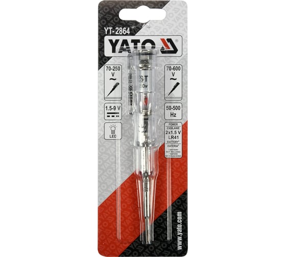 Отвертка-тестер напряжения YATO 70-250V YT-2864