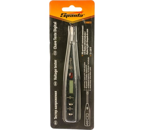 Тестер напряжения SPARTA 12–220 В, жидкокристаллический дисплей с неоновой лампочкой// 130855