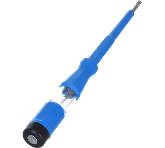 Индикаторная отвертка-пробник Uniel UVT-M15 шлицевая, 190 мм, 600 В, blue UL-00008481
