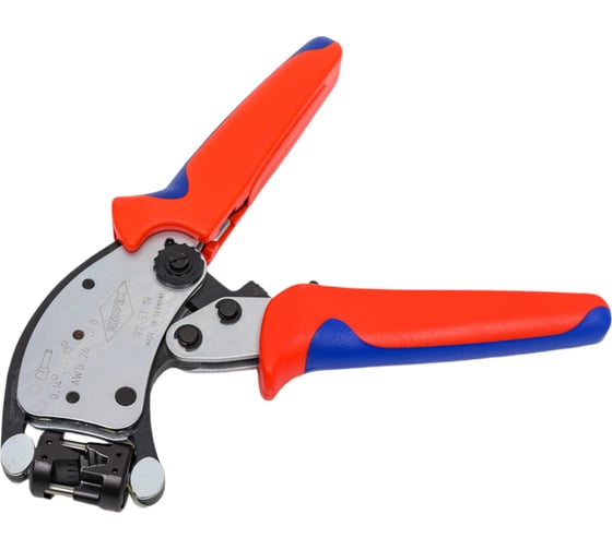 Пресс-клещи Knipex Twistor T для контактных гильз DIN 46228 1+4, обжим: квадрат, поворот 360, 0.14-10.0 мм, доступ с 2х сторон, длина 200 мм KN-975319
