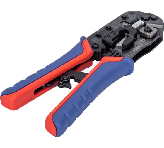 Пресс-клещи для штекеров RJ 45 Knipex 3-в-1, кол-во гнёзд: 1, 8-пин 8P8C, резка и зачистка кабеля, 190 мм KN-975113