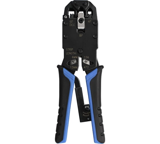Инструмент ExeGate EX-T2008R для обжима RJ-45, RJ-11, 12, с храповым механизмом, прямой ход обжимки 293155 1