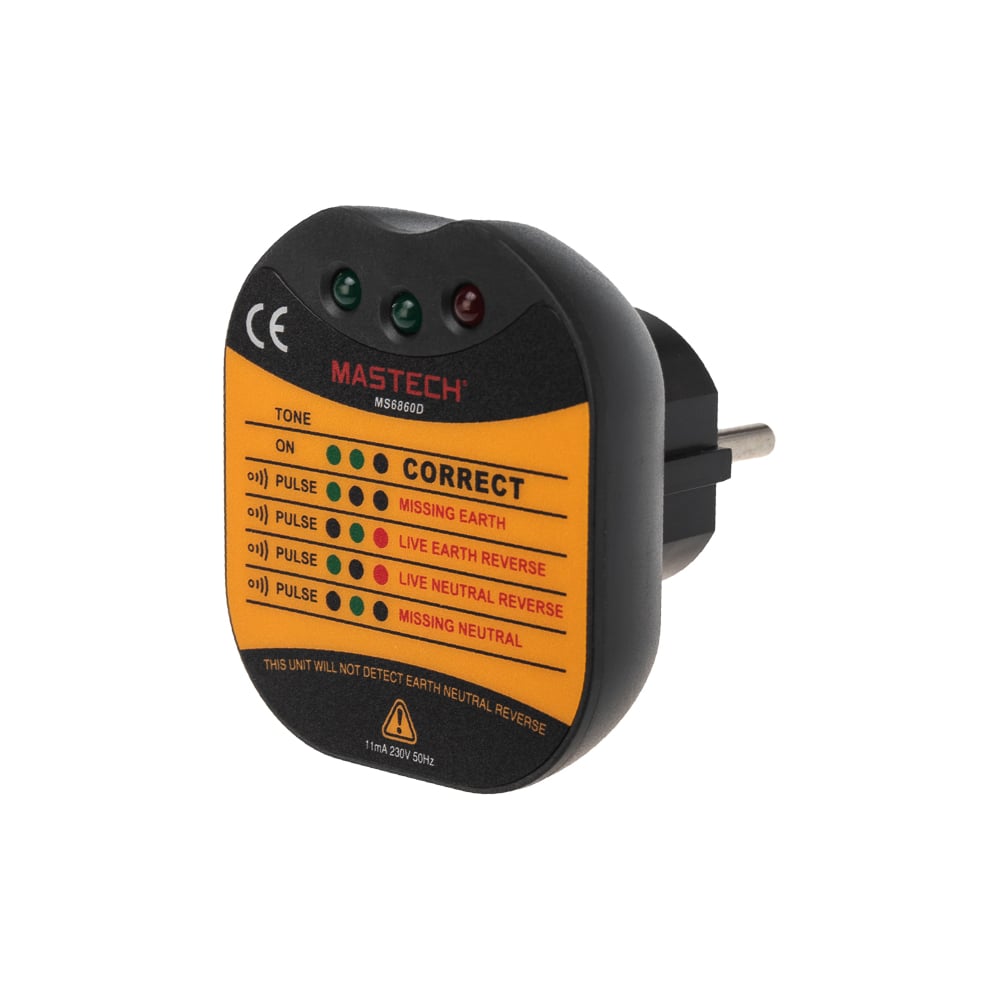 Цифровой тестер электросети для евро-розеток Mastech MS6860D 13-1260 ...