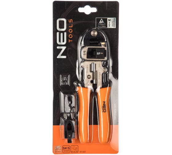 Клещи для обжима телефонных наконечников NEO Tools 4P 6P 8P 01-501