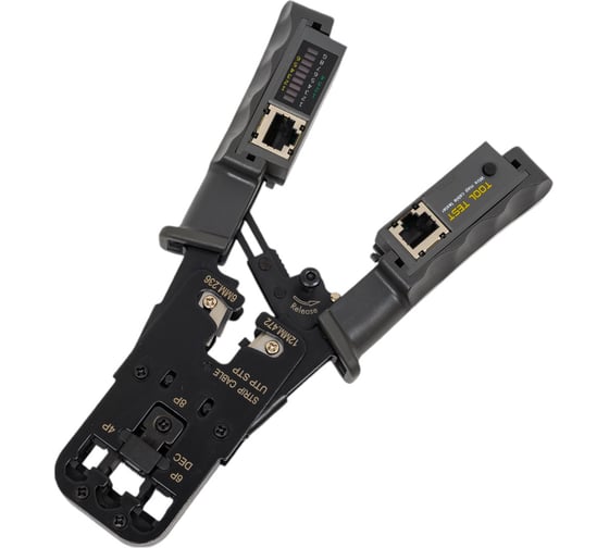 Обжимной инструмент Cabeus HT-022) 3 в 1, для RJ-45, RJ-11/12, с тестером для витой пары HT-2010NT