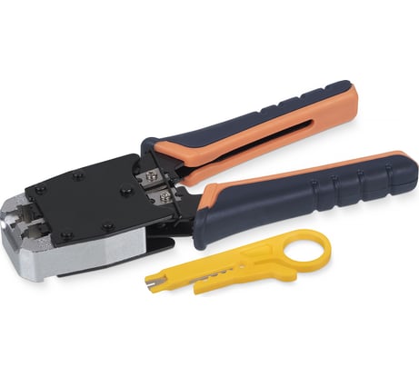 Обжимной инструмент Cabeus для RJ-45 (8р8с), RJ-11/12 (6р6с, 6р4с, 6р2с), профессиональный HT-500