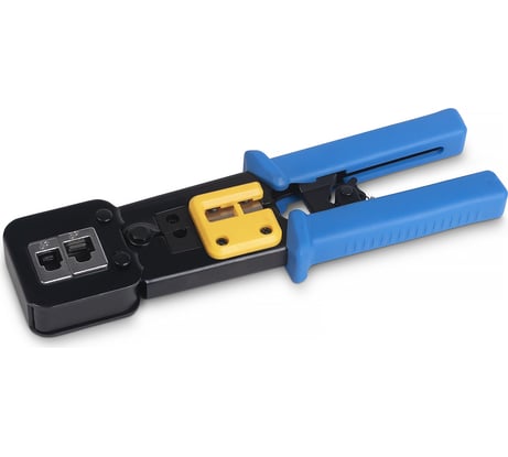 Обжимной инструмент для коннекторов быстрой установки Cabeus RJ-45 (8р8с), RJ-11/12 (6р6с, 6р4с, 6р2с), профессиональный, с храповым механизмом HT-376Z