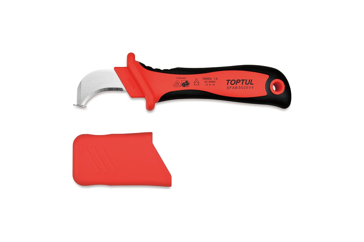 Нож для снятия изоляции с загнутым лезвием TOPTUL VDE 1000V SFAB5020V4 ...