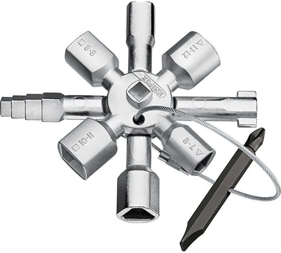 Ключ для электрошкафов с битой и переходником Knipex KN-001101
