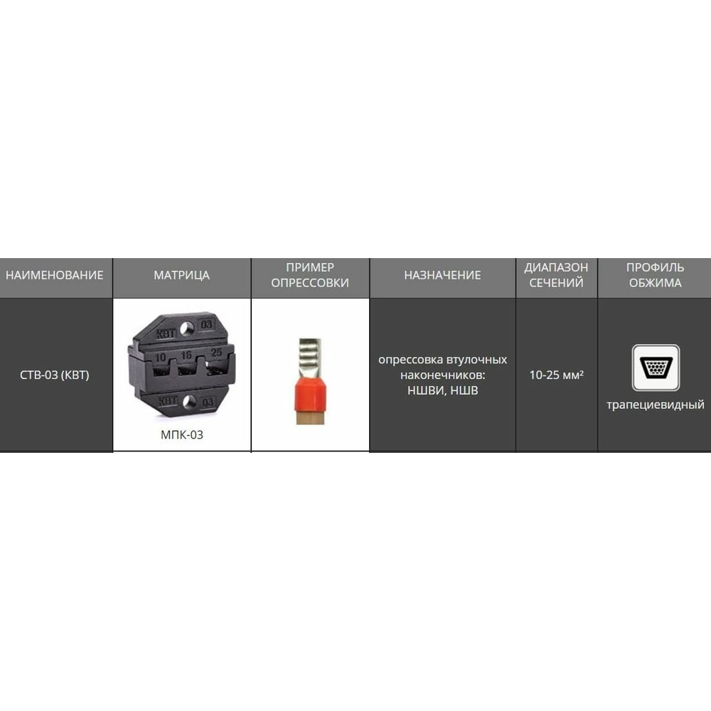 Пресс-клещи КВТ CTB-03 55912 - выгодная цена, отзывы, характеристики, 1 ...