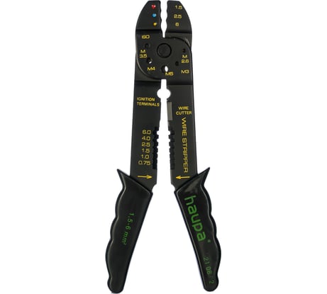 Универсальный обжимной инструмент для сжимающих кабельных наконечников HAUPA 210802