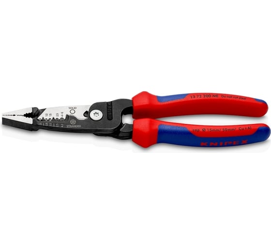 Инструмент для зачистки гармонизированных европейских кабелей KNIPEX из закаленной стали, фосфатированный, 2-комп ручки KN-1372200ME 1