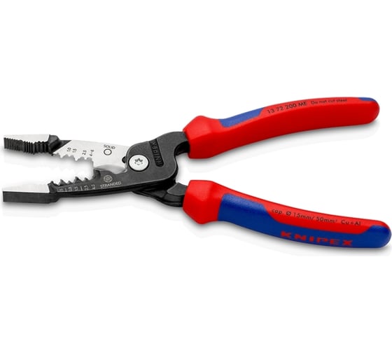 Инструмент для зачистки гармонизированных европейских кабелей KNIPEX из закаленной стали, фосфатированный, 2-комп ручки KN-1372200ME
