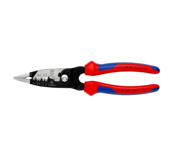 Инструмент для зачистки гармонизированных европейских кабелей KNIPEX из закаленной стали, фосфатированный, 2-комп ручки KN-1372200ME
