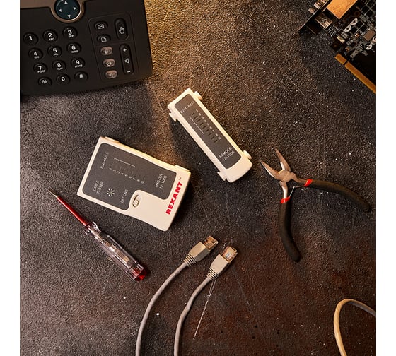 Тестер кабеля RJ-45+RJ-11 HT-C004 TL-468 REXANT 12-1006