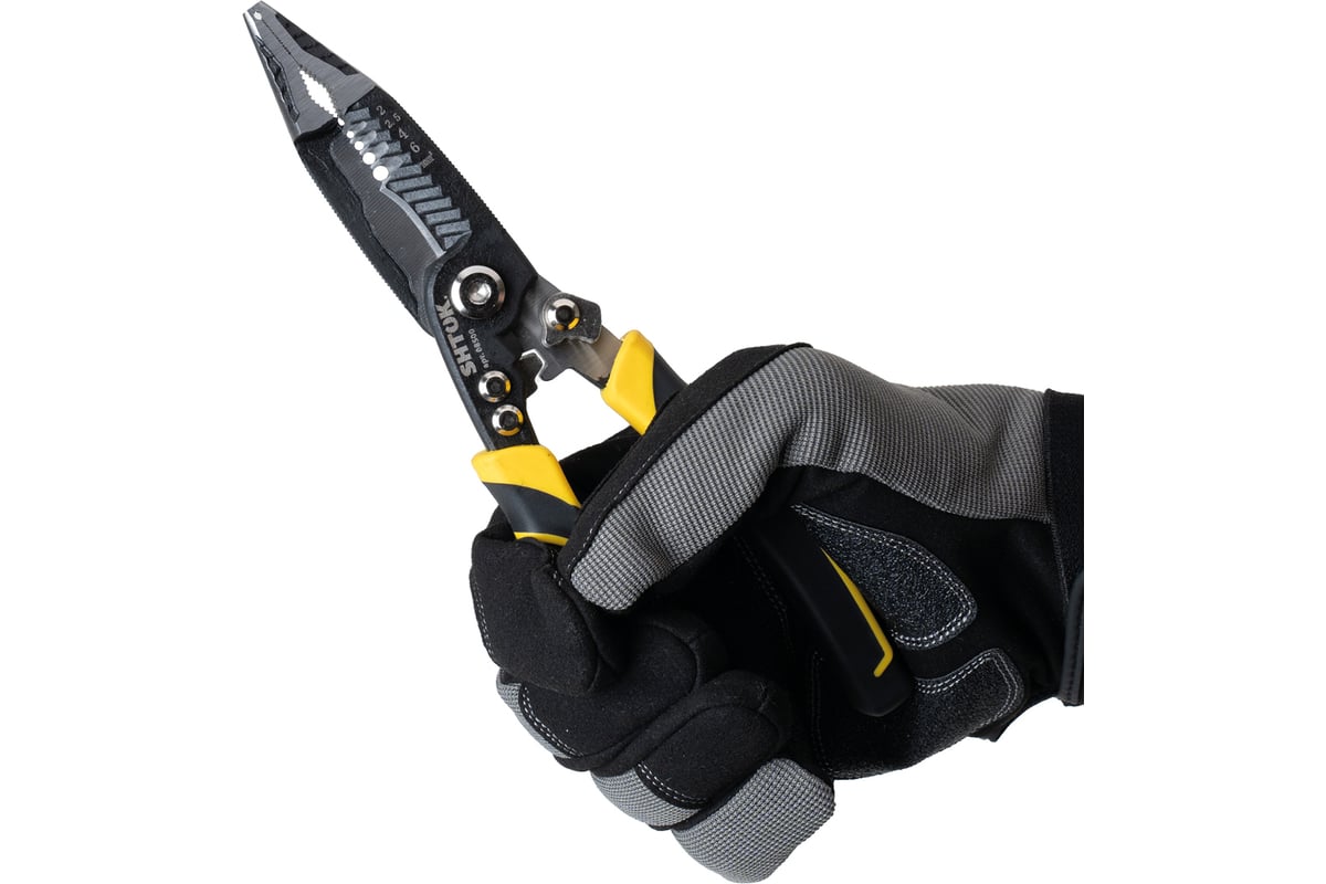 Многофункциональные электромонтажные клещи 6-в-1 SHTOK серия ACRUX, 210 ...