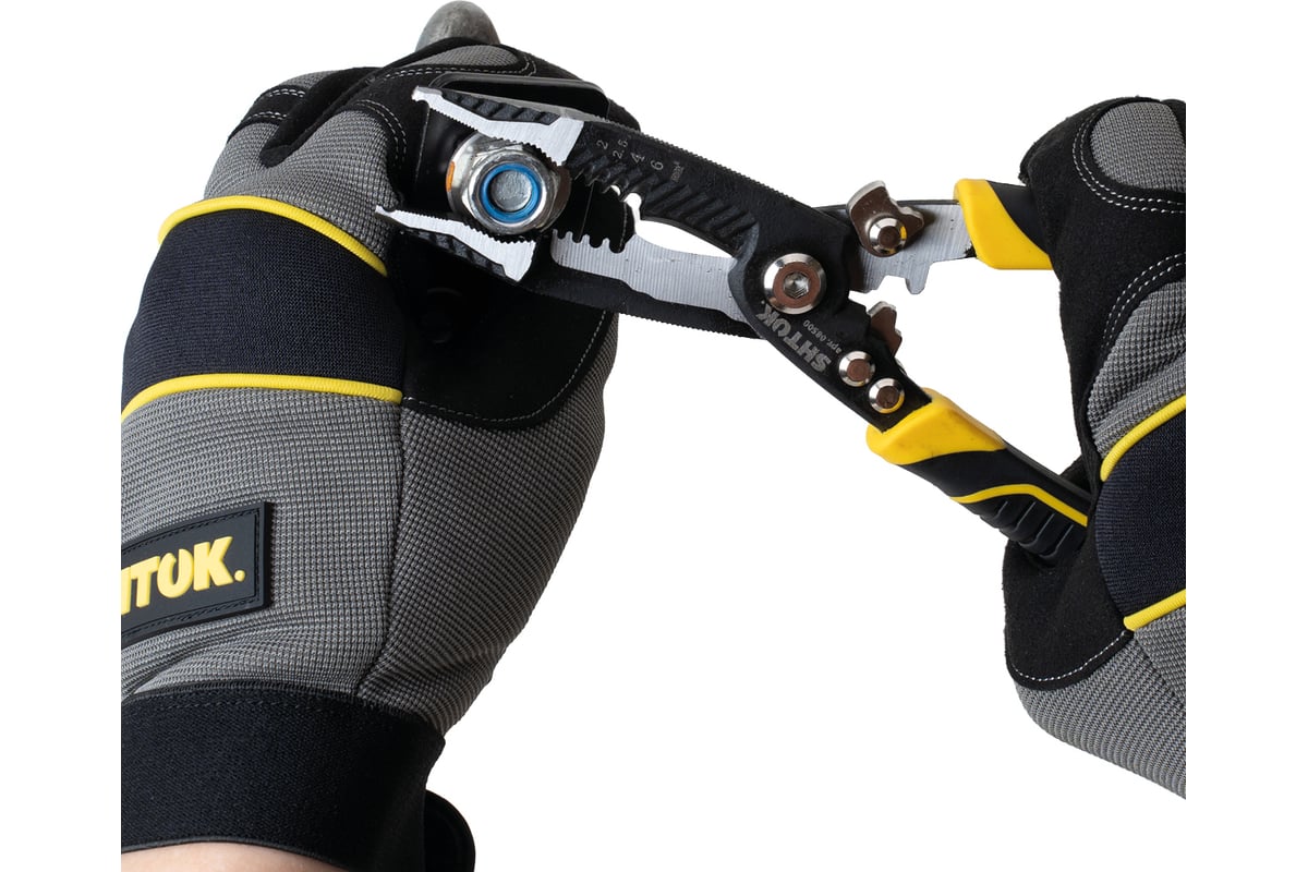 Многофункциональные электромонтажные клещи 6-в-1 SHTOK серия ACRUX, 210 ...