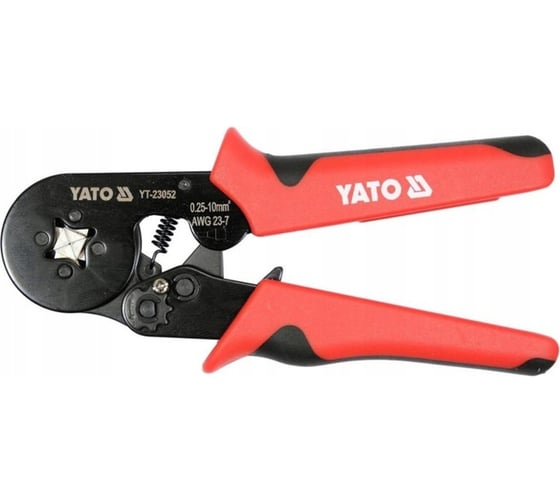 Клещи для опрессовки гильзовых разъемов YATO на проводах 0,25-10 мм2, 1200 шт. гильзовых разъемов YT-23052