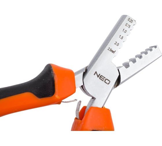 Клещи NEO Tools для обжима наконечников 0.25-2.5 мм2, 140 мм 01-532