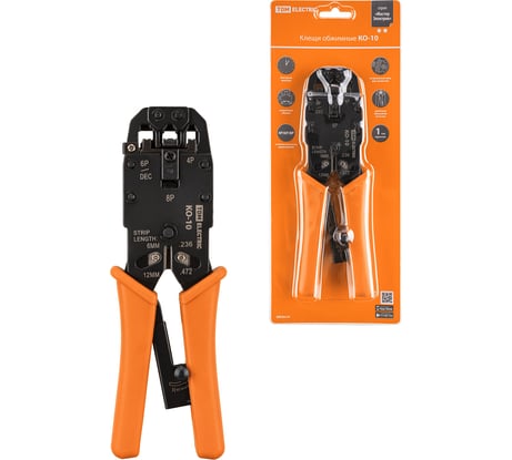 Обжимные клещи TDM ELECTRIC КО-10 "МастерЭлектрик" обжим RJ-10/11/12/45 (8P8C, 6P6C, 6P4C, 6P2C, 4P4C) SQ1001-0011