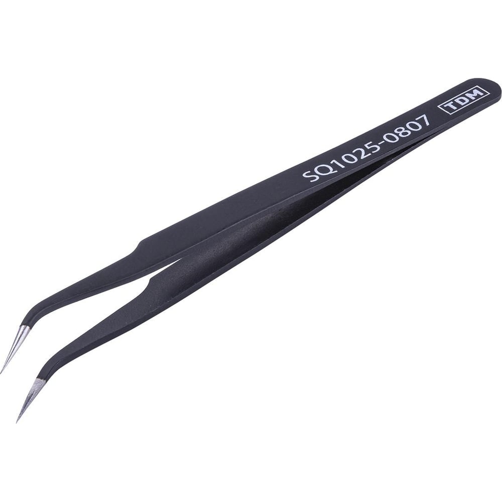 Прецизионный пинцет TDM Рубин изогнутый, 120 мм, острое жало ...