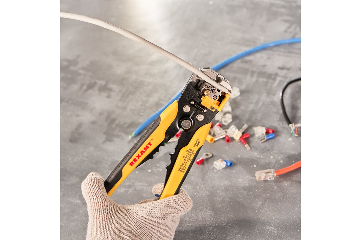 Инструмент для зачистки кабеля и обжима наконечников REXANT ht-766 12 ...
