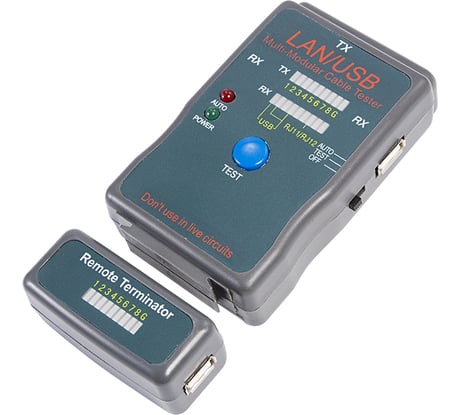 Универсальный тестер кабеля REXANT RJ-45+USB (HY-251454CT) 12-1011