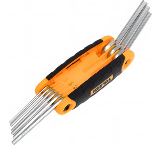 Набор дюймовых шестигранников TOLSEN 5/64"-1/4" мм, складной, 9 предметов 20098