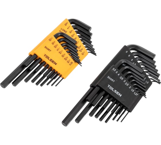 Набор Г-образных метрических и дюймовых шестигранников TOLSEN 1.27-8 мм, 0.05"-5/16", 36 предметов 20094 1