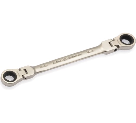 Двусторонний трещоточный ключ Дело Техники шарнирный, 14х15 мм 515815