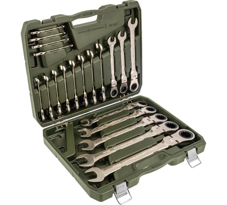 Набор комбинированных трещоточных шарнирных ключей Дело Техники кейс пластик, 20 шт. 515503