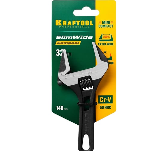 Разводной ключ KRAFTOOL SlimWide Compact 140/32 мм 27266-20