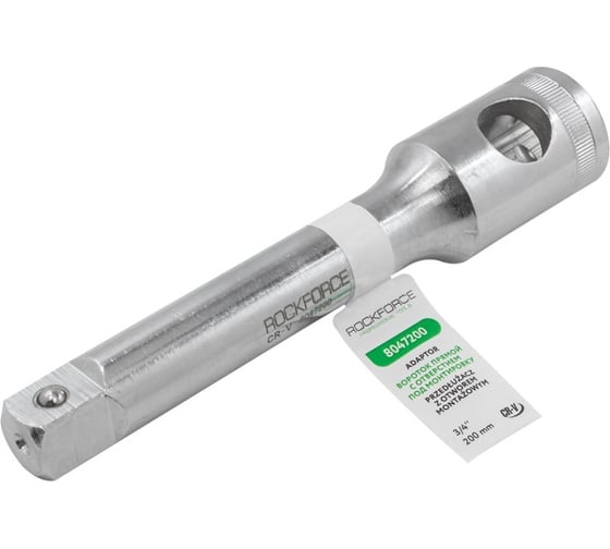Вороток ROCKFORCE прямой, с отверстием под монтировку, 200 мм, 3/4" RF-8047200