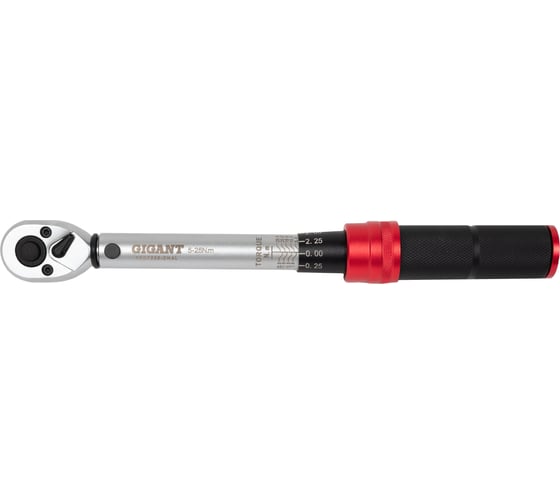 Динамометрический ключ 1/4" 5-25 Нм Gigant Professional, Длина 380мм, Сталь Cr-V, TW-1
