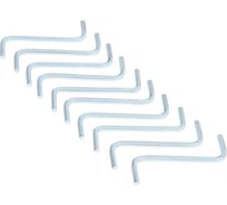 Ключ ТУНДРА мебельный, шестигранный S-образный, сталь 45, 4 мм, 10 шт. 4670380