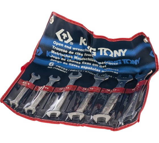 Набор рожковых ключей, 8-19 мм, 6 предметов KING TONY 1106MR01