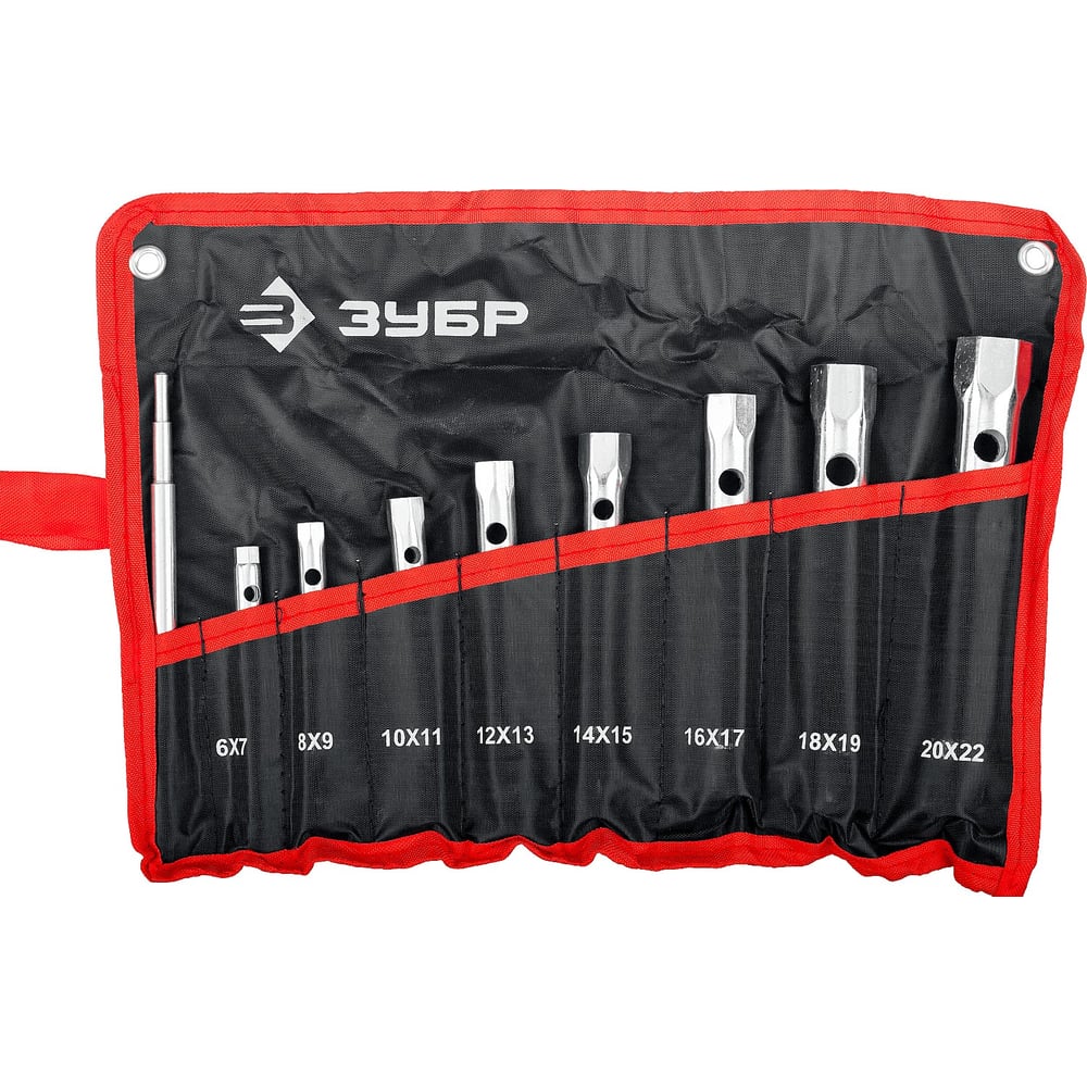 Набор: ключи торцовые, трубчатые двухсторонние, 6-22мм, с воротком, 9шт ...