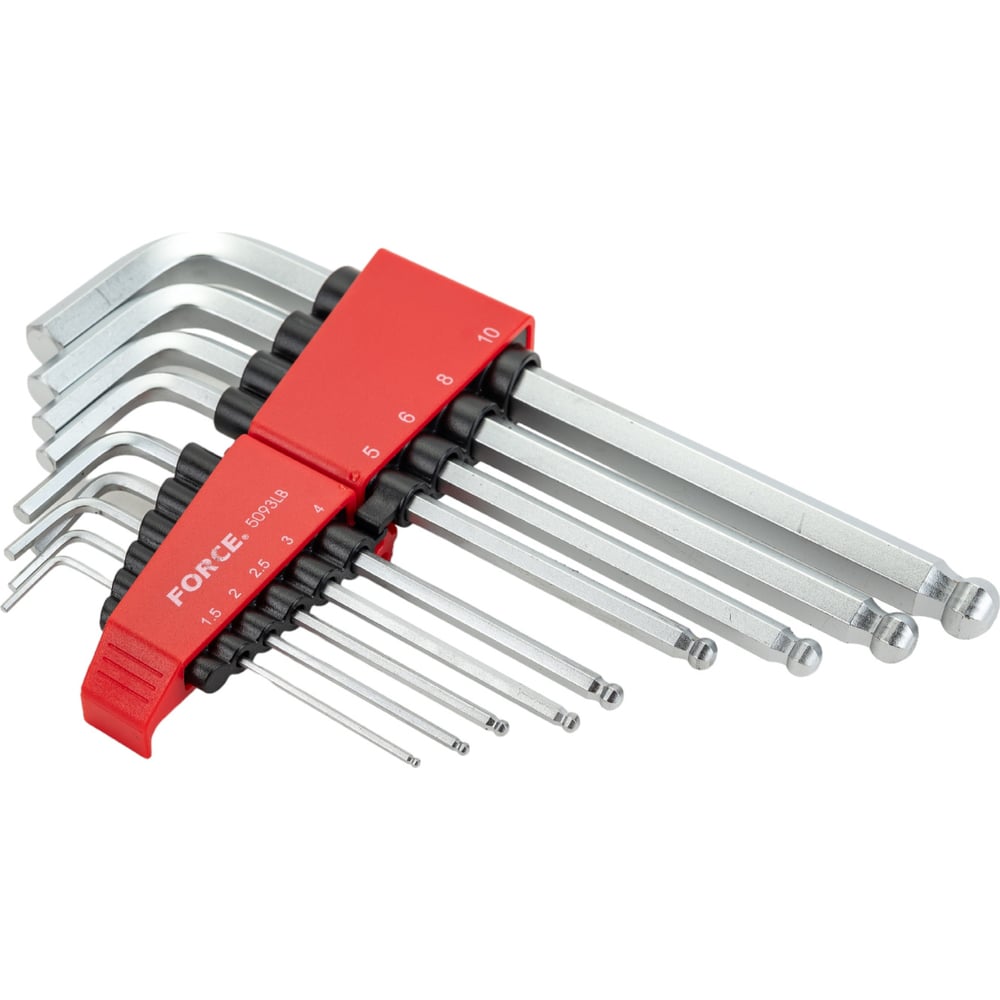 Набор шестигранников средн.Г-образн. качающ. 9пр. FORCE 5093LB ...