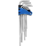 Набор ключей ТУНДРА TORX Tamper, экстрадлинные, CrV, TT10 - TT50, 9 шт. 2354397