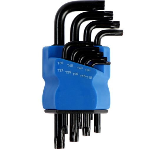 Набор ключей ТУНДРА black, TORX Tamper, CrV, TT10 - TT50, 9 шт. 2354402 1