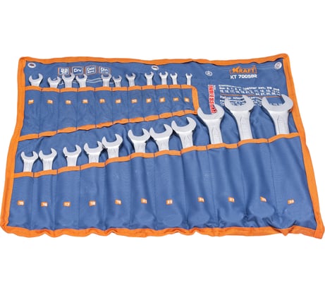 Набор комбинированных ключей 22шт: 6-19 21 22 24 27 30 32мм сумка KRAFT KT 700592