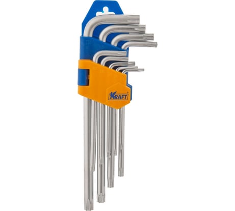 Набор торцевых Г-образных torx ключей коротких 9шт KRAFT KT 700567