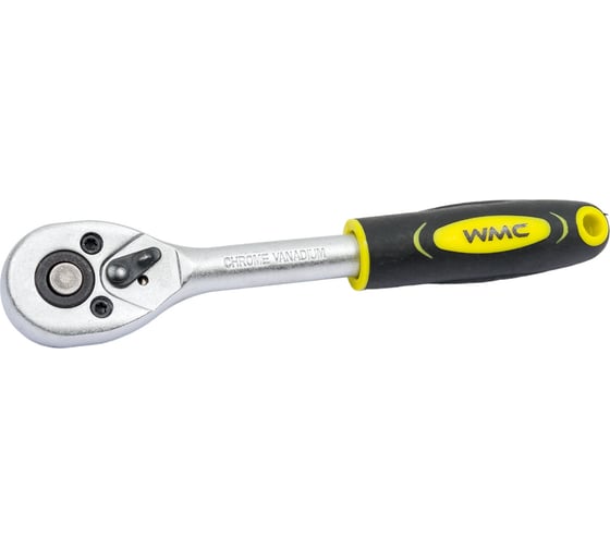 Реверсивная трещотка WMC TOOLS с резиновой ручкой, 1/4" WMC-80222(80224)