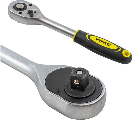 Реверсивная трещотка WMC TOOLS с резиновой ручкой, 1/4" WMC-80245(80244)