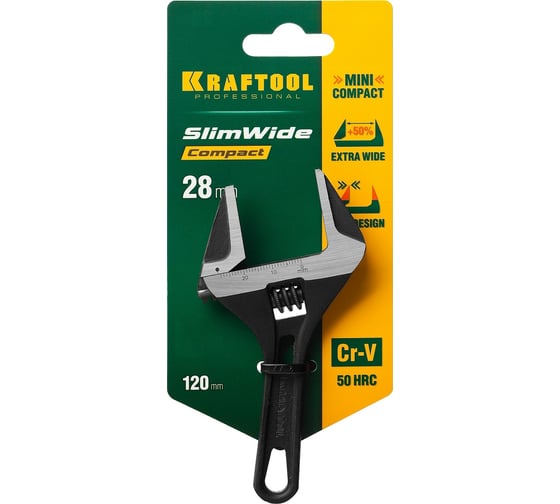 Разводной ключ KRAFTOOL SlimWide Compact, 120 / 28 мм,  27266-15
