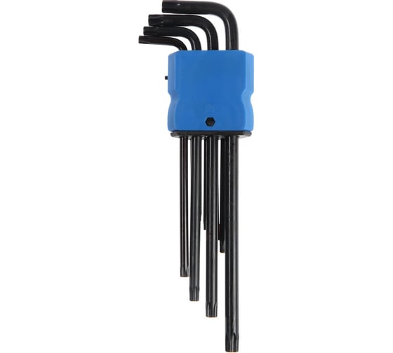 Набор экстра длинных ключей ТУНДРА black TORX Tamper CrV, TT10-TT50, 9 шт. 2354404