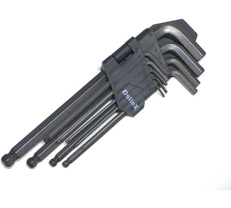 Набор Г-образных ключей DolleX 9 шт. 1,5-10 мм с шаром, L=180mm SHB-009